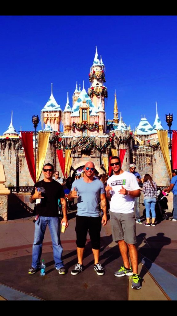 Ray Elbe, Juliano Prado, Kit Dale, BJJ Black Belts visiting Disneyland